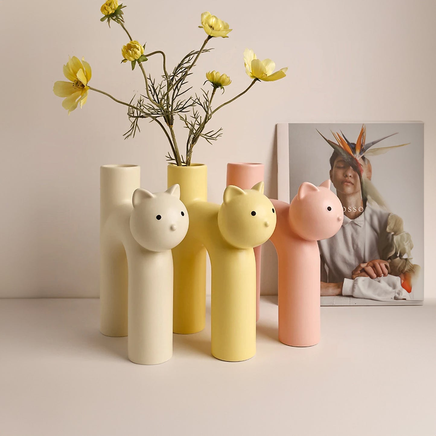 Ceramic Cat Vase