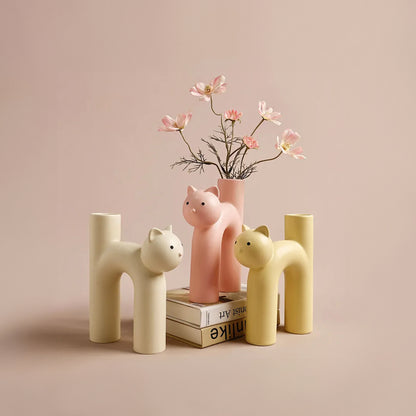 Ceramic Cat Vase