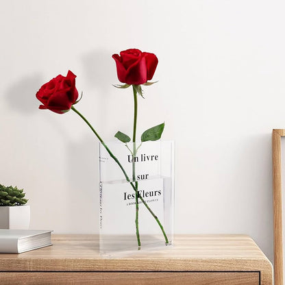 Clear Book Flower Vase