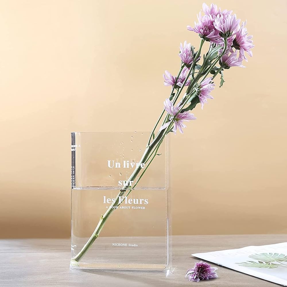 Clear Book Flower Vase