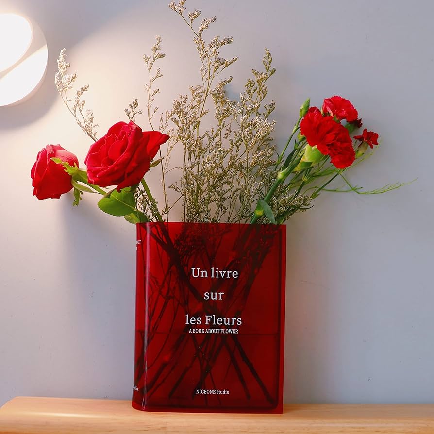 Clear Book Flower Vase